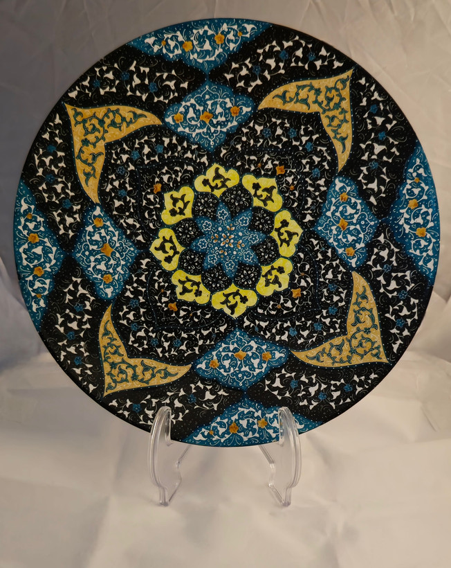 بشقاب میناکاری دیوارکوب ۲۵سانتی