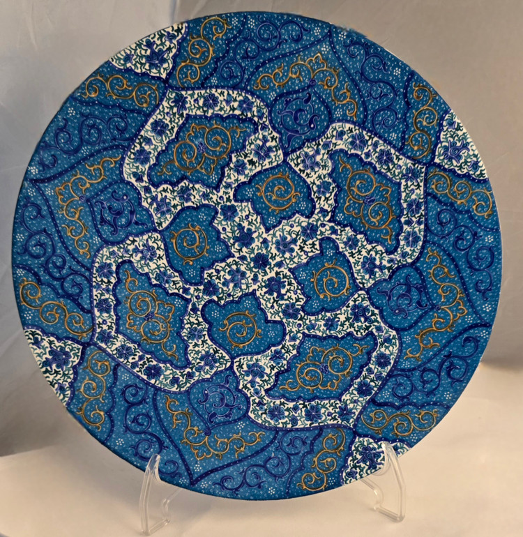 بشقاب دیوارکوب ۲۵سانتی ابی فیروزه