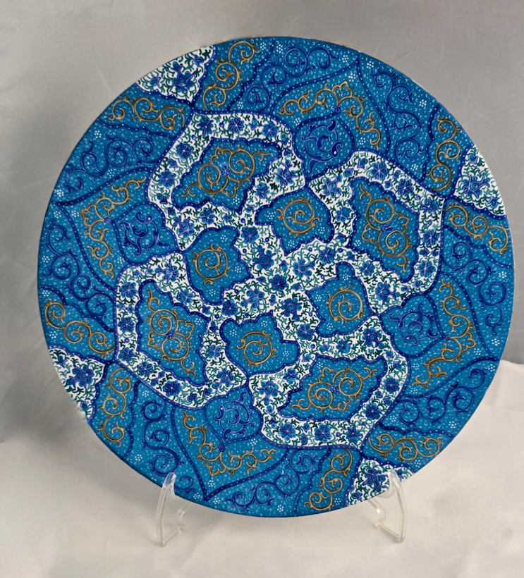 بشقاب دیوارکوب ۲۵سانتی ابی فیروزه