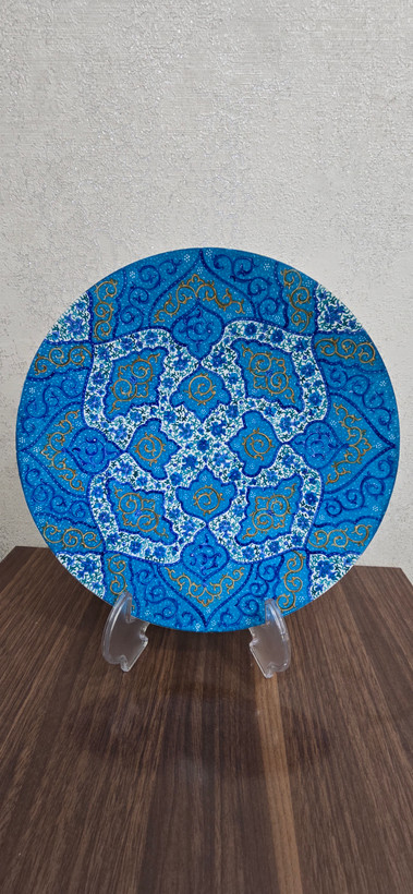 بشقاب دیوارکوب ۲۵سانتی ابی فیروزه