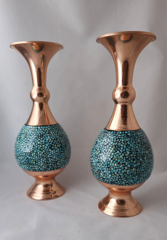گلدان صراحی فیروزه کوبی ۲۰سانتی