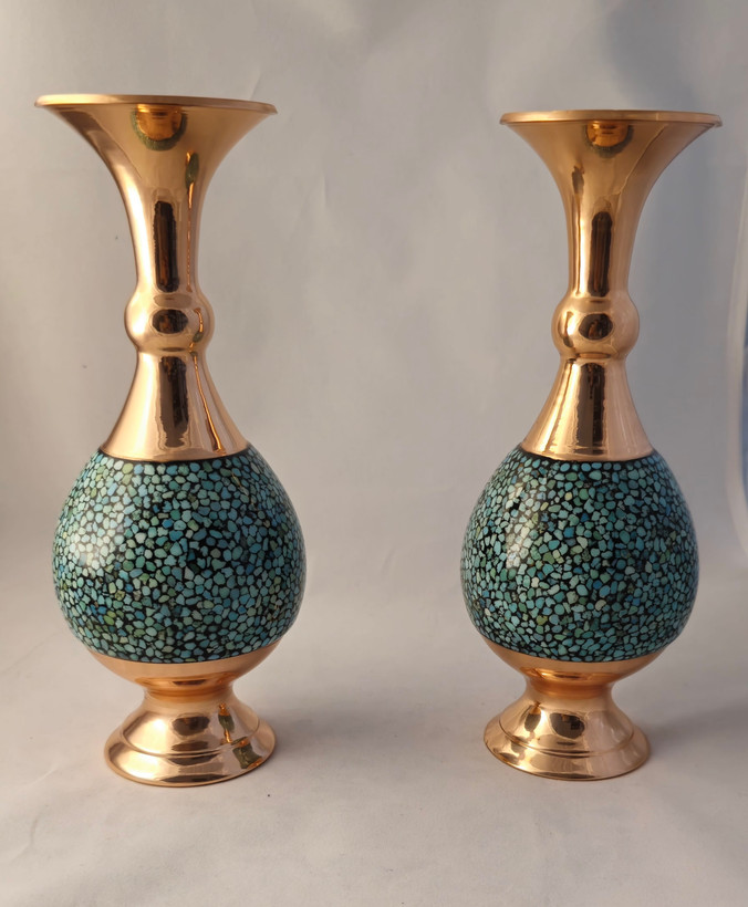 گلدان صراحی فیروزه کوبی ۲۰سانتی