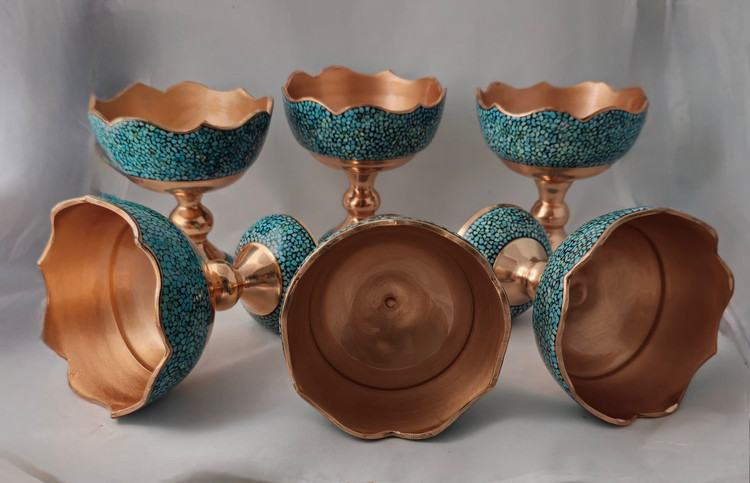 ست آجیل خوری ۷پارچه فیروزه کوبی