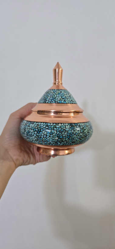 قندان فیروزه کوبی ۱۷سانتی