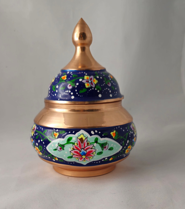 قندان مس و پرداز ۱۷سانتی متر