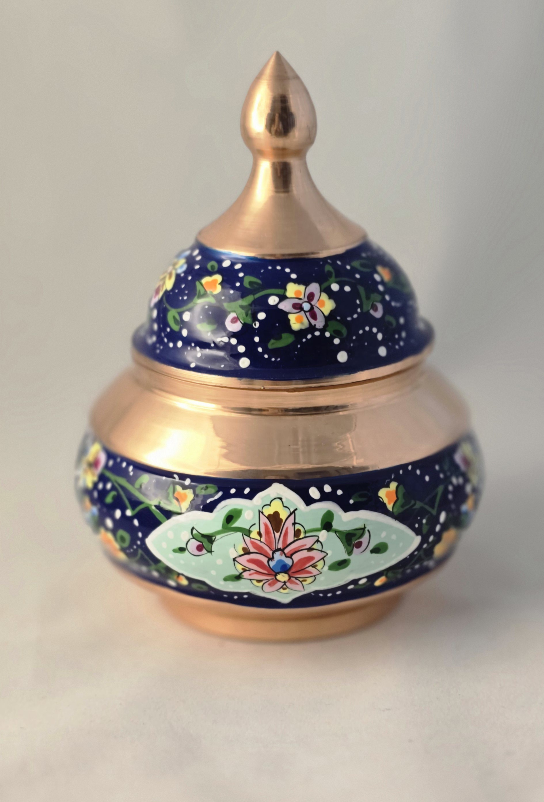 قندان مس و پرداز ۱۷سانتی متر