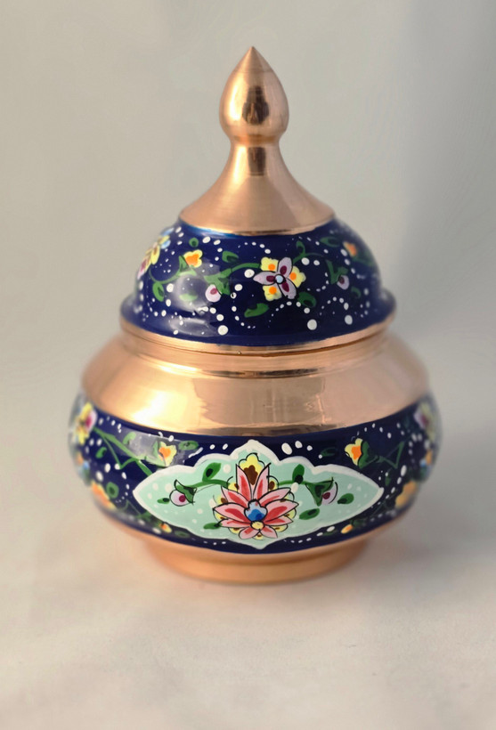 قندان مس و پرداز ۱۷سانتی متر