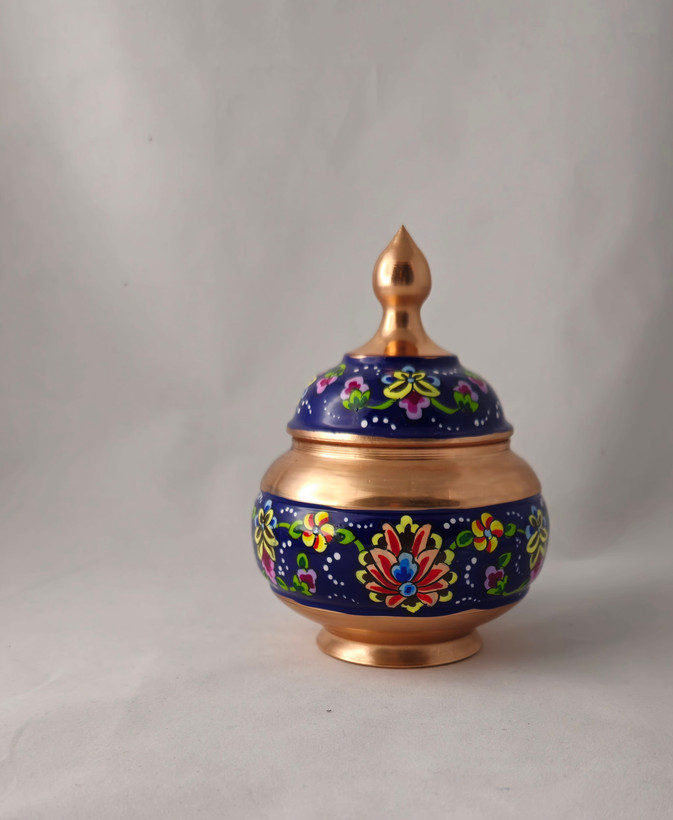 قندان مس و پرداز ۱۳ سانتی متر