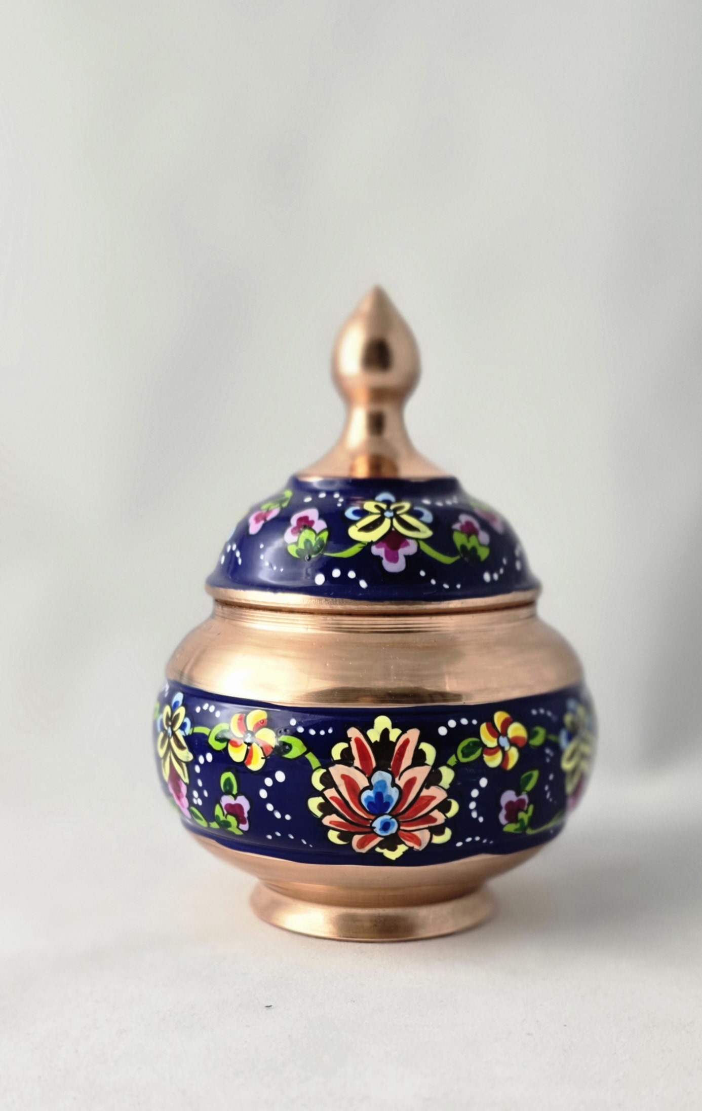 قندان مس و پرداز ۱۳ سانتی متر