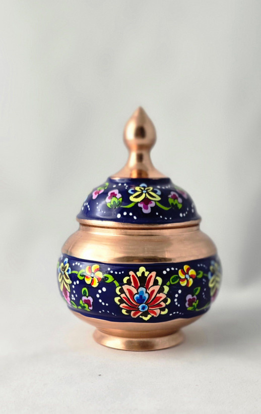 قندان مس و پرداز ۱۳ سانتی متر