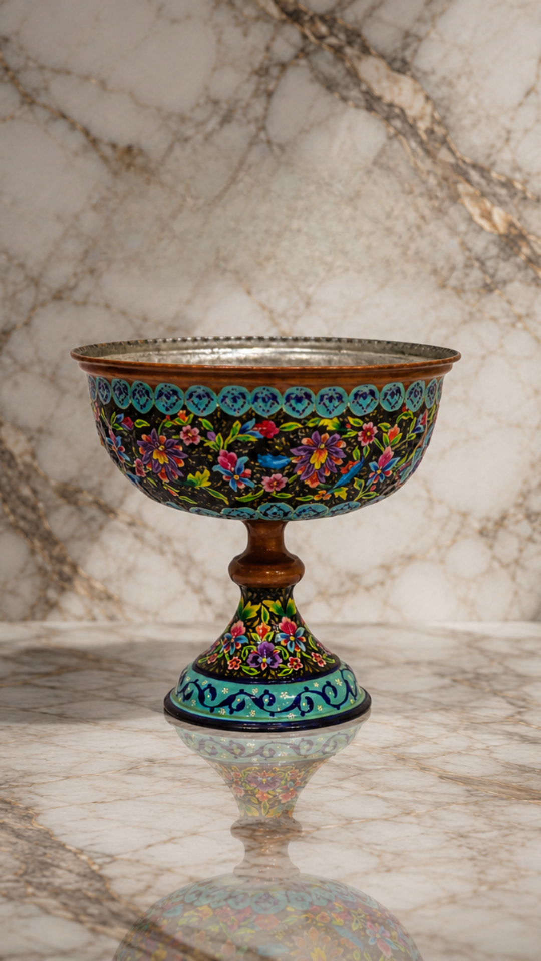 کاسه پایه دار مس پرداز ۲۰سانتی متر